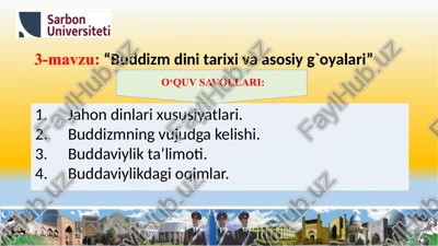 jahon dinlari xususiyatlari — PPTX
