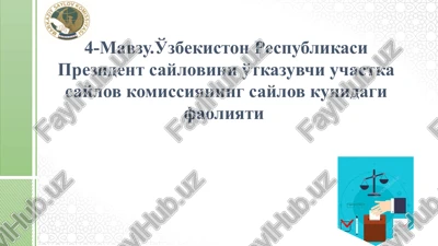 saylov kunidagi vazifalar — PPTX