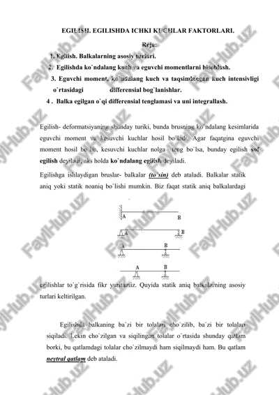 egilishda ichki kuchlar faktorlari — DOCX