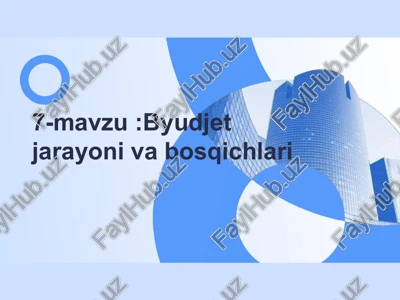 byudjet jarayoni va bosqichlari — PPTX