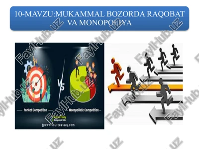 raqobat va ko'proqnaflilik — PPTX