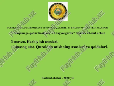 chaqiruvga qadar boshlang’ich tayyorgarlik — PPTX