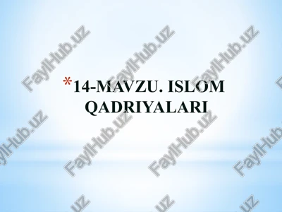 mavzu.islom qadriyalari — PPTX