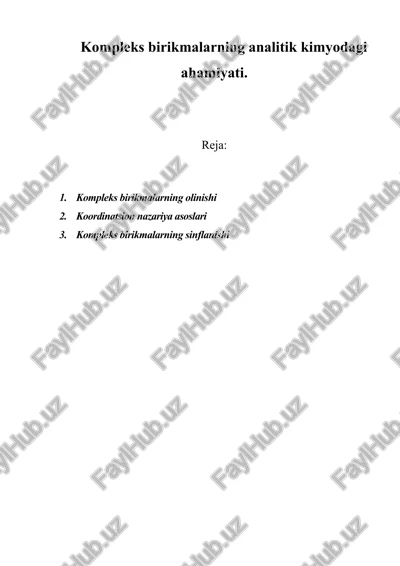 kompleks birikmalar — DOCX