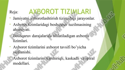 axborot tizimlari — PPTX
