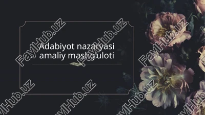 adabiyot nazariyasi amaliy mashg'uloti — PPTX