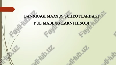 maxsusschyotlar — PPTX