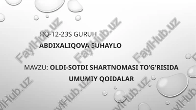 oldi-sotdi shartnomasi — PPTX
