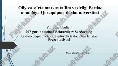 interpol xalqaro munosabatlar sub'ekti sifatida — PPTX