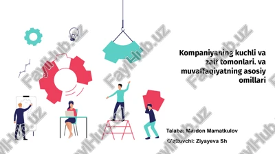 kompaniyaning kuchli va zaif tomonlari — PPTX