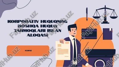 korporativ huquqning boshqa huquq tarmoqlari bilan aloqasi — PPTX