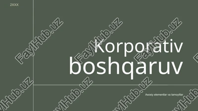 korporativ boshqaruv — PPTX