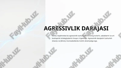 agressivlik darajasi — PPTX