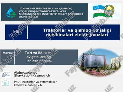 traktorlar va qishloq xo'jaligi mashinalari elektr jihozlari — PPTX