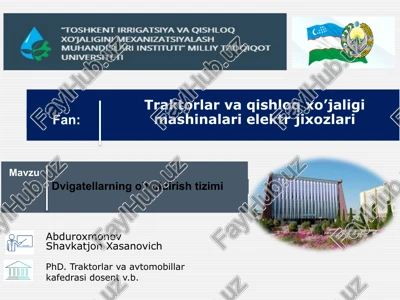 traktorlar va qishloq xo'jaligi mashinalari elektr jixozlari — PPTX