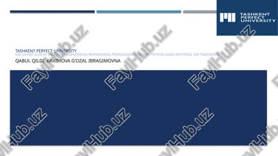 pedagogikafanidantayyorlaganmustaqilishtaqdimoti — PPTX