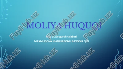 moliyaviy huquqiy — PPTX