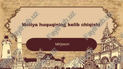 moliya huquqining kelib chiqishi — PPTX