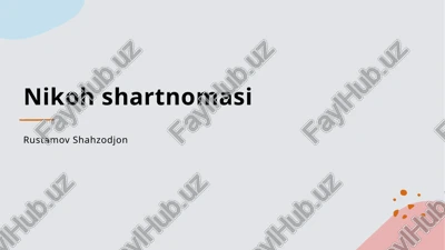 nikoh shartnomasi — PPTX