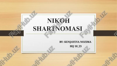 nikoh shartnomasi — PPTX