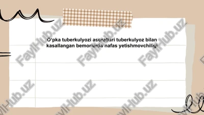 oʻpka tuberkulyozi asoratlari — PPTX