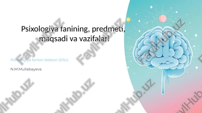 psixologiyafanining,predmeti, maqsadivavazifalari — PPTX
