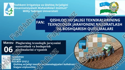pluglar texnologik jarayonini nazoratlash va boshqarish qurilmalari — PPTX
