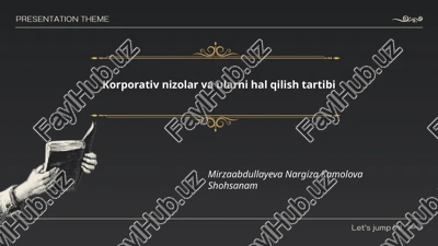 korporativ nizolar va ularni hal qilish tartibi — PPTX