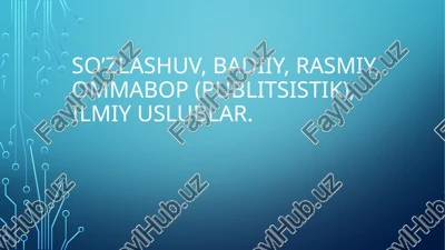 ilmiy va publitsistik uslublar — PPTX