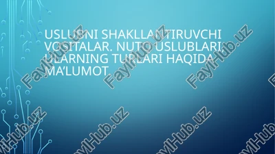 adabiy tilning vazifaviy uslublari — PPTX
