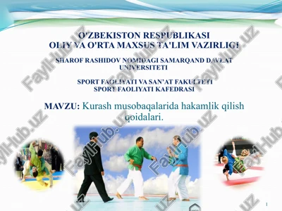 kurash musobaqalari hakamlik qoidalari — PPTX