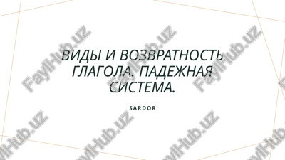 vidi i vozvratnost glagola. padejnaya sistema. — PPTX