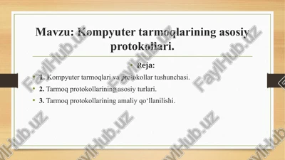 kompyuter tarmoqlari va protokollar — PPTX
