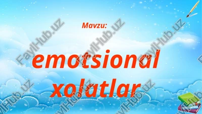 xolat psixik xodisasi va uning xarakteristikasi — PPTX