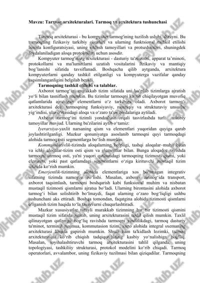 tarmoq arxitekturalari — DOCX