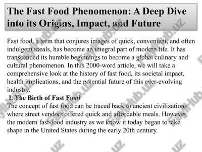 fast food industry history — PPTX