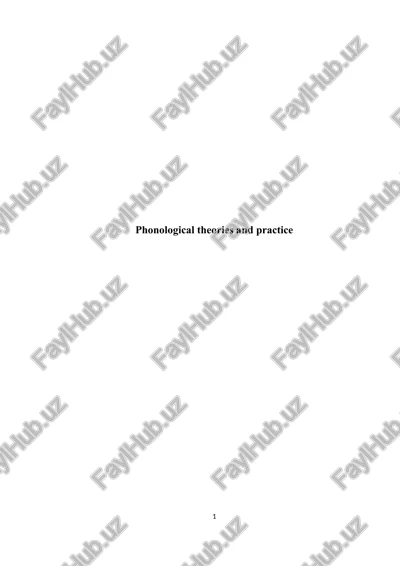 phonological theories and practice — DOC