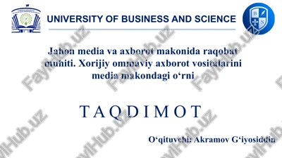 vosmava ommaviy axborot vositalari matbuotda so'z va axborot olish — PPTX