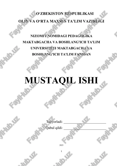 maktabgacha ta’lim muassasasi, oila va maktab hamkorligi — DOCX