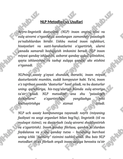 nlp metodlari va usullari — DOCX