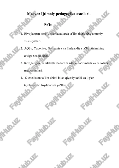 ijtimoiy pedagogika asoslari — DOCX