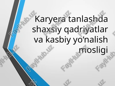 shaxsiy qadriyatlar va kasbiy yo‘nalish — PPTX