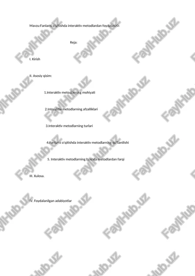 interaktiv metodlar — DOCX