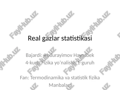 real gazlar statistikasi — PPTX