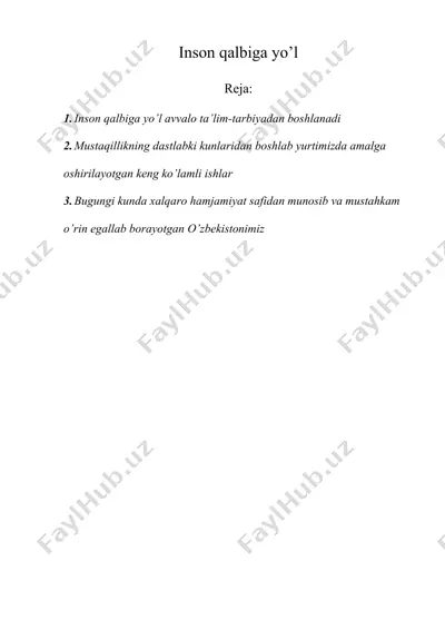 inson qalbiga yo’l — DOCX