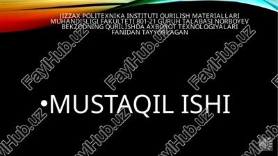 rastrli kompyuter grafikasi va uning elementlari — PPTX
