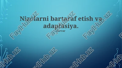 nizolarni bartaraf etish va adaptasiya — PPTX