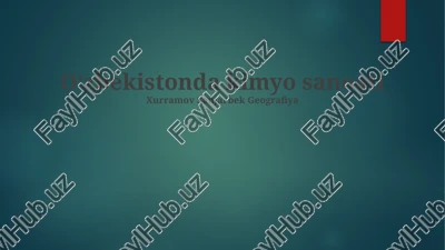 o‘zbekistonda kimyo sanoati — PPTX