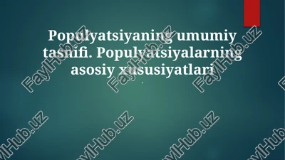aholi tasnifi filogenetik tahlillar — PPTX