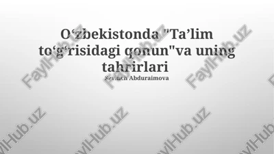 kasb-hunar ta'limi — PPTX